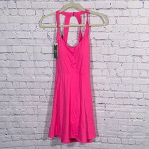 Halara Women SoftlyZero Plush Dance Mini Dress Easy Peezy Edition Hot Pink L NWT